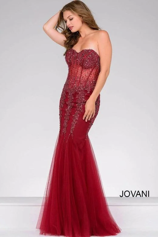 Jovani 5908 Prom Long Strapless Mermaid Dress