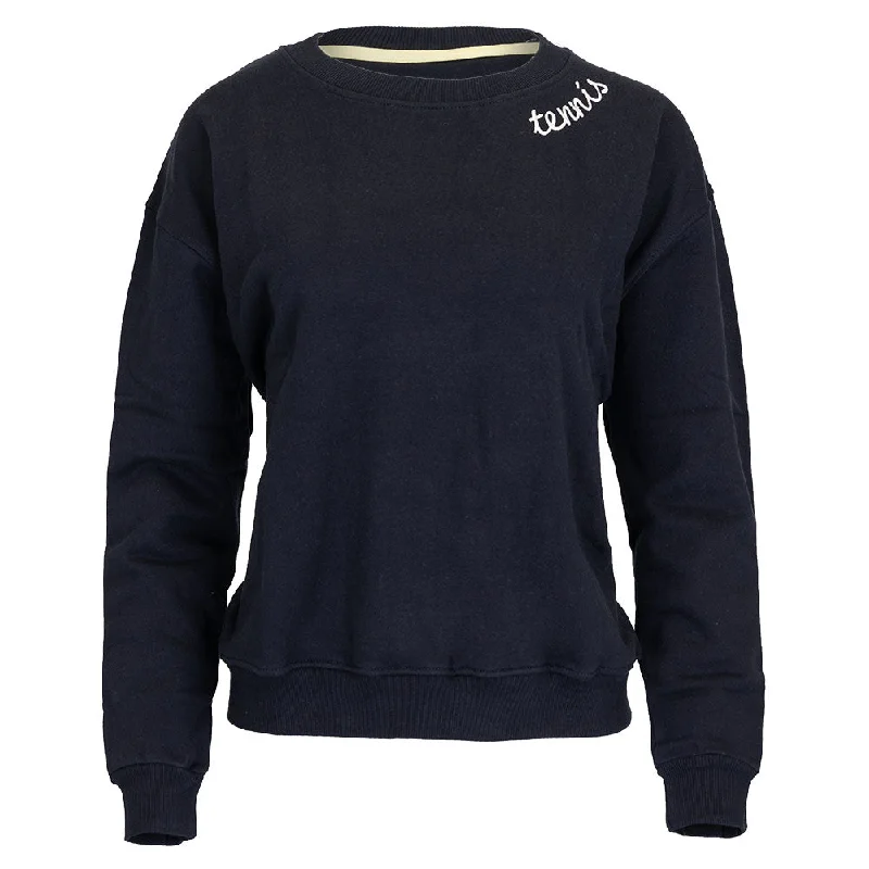 Women`s The Patches Tennis Sweatshirt Navy and White