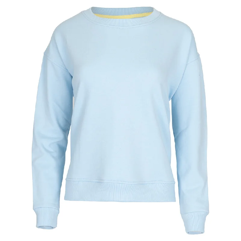 Women`s Happiest On The Court Tennis Sweatshirt Blue and Yellow