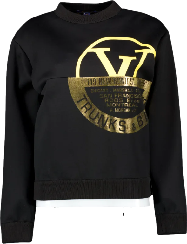 Louis Vuitton Black "trunks & Bags" Logo Embossed Sweatshirt UK XS