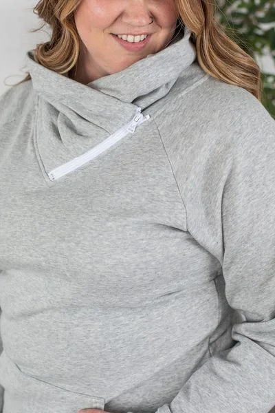 Grey Cowl Neck Sweatshirt