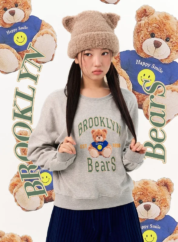 Cute Bear Print Sweatshirt IO317