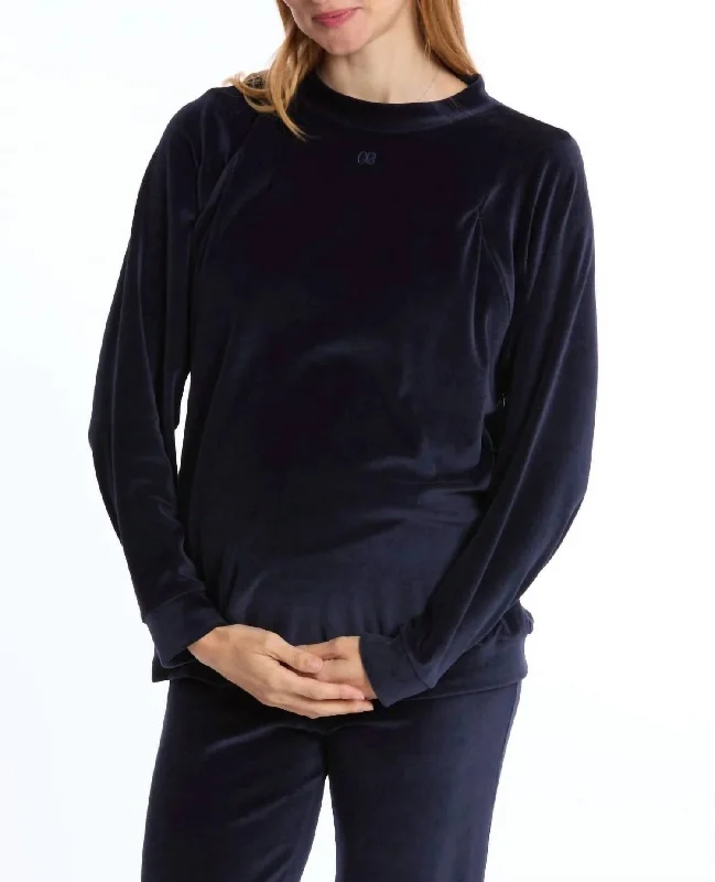 Enzo Maternity And Nursing Sweatshirt In Marine