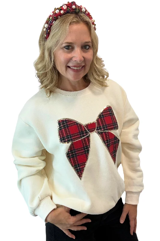 Plaid Bow Sweatshirt