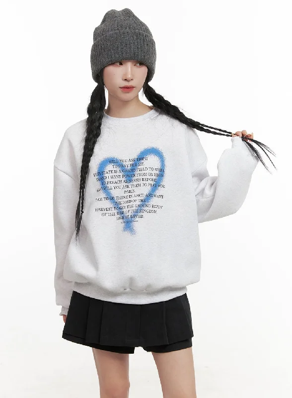 Cozy Lettering Graphic Sweatshirt CD406