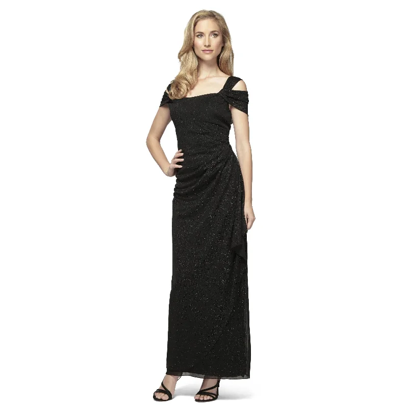 Alex Evenings 133026 Long Formal Glitter Mesh Dress