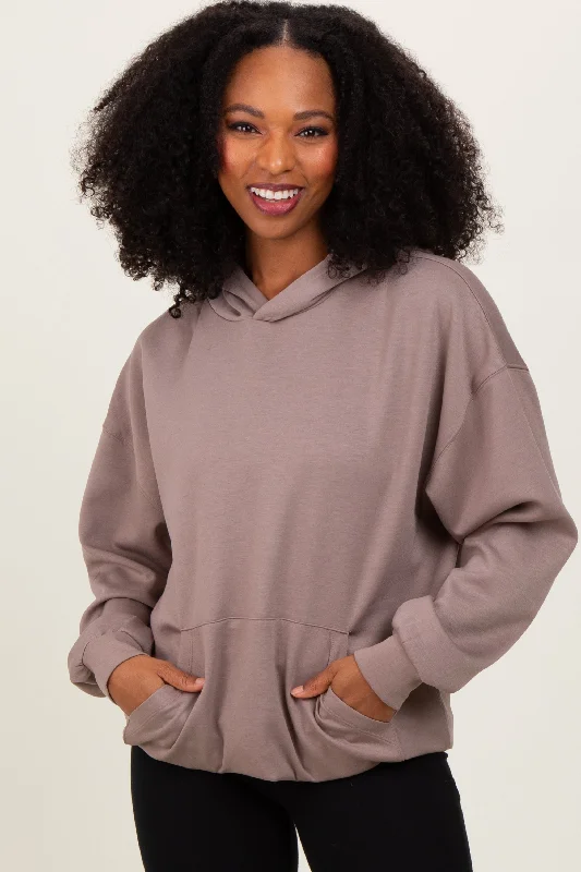 Taupe Basic Hoodie Sweatshirt