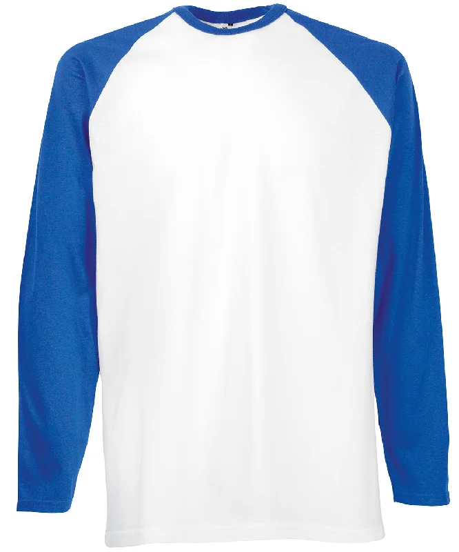 White/Royal Blue* - Long sleeve baseball T