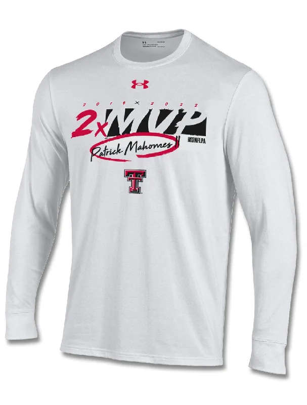 Under Armour Texas Tech Mahomes "2X MVP" White Performance Cotton Long Sleeve