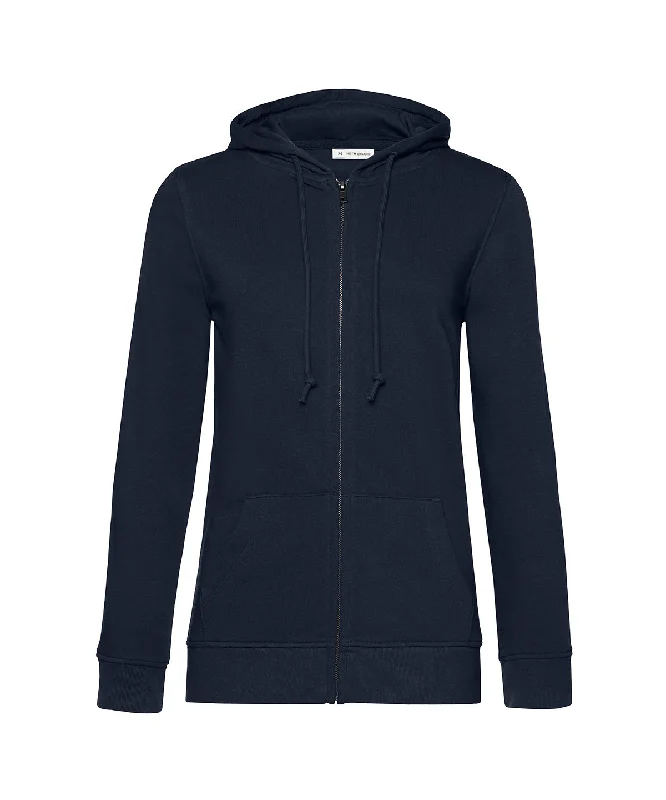 Navy Blue - B&C Inspire Zipped Hood /women