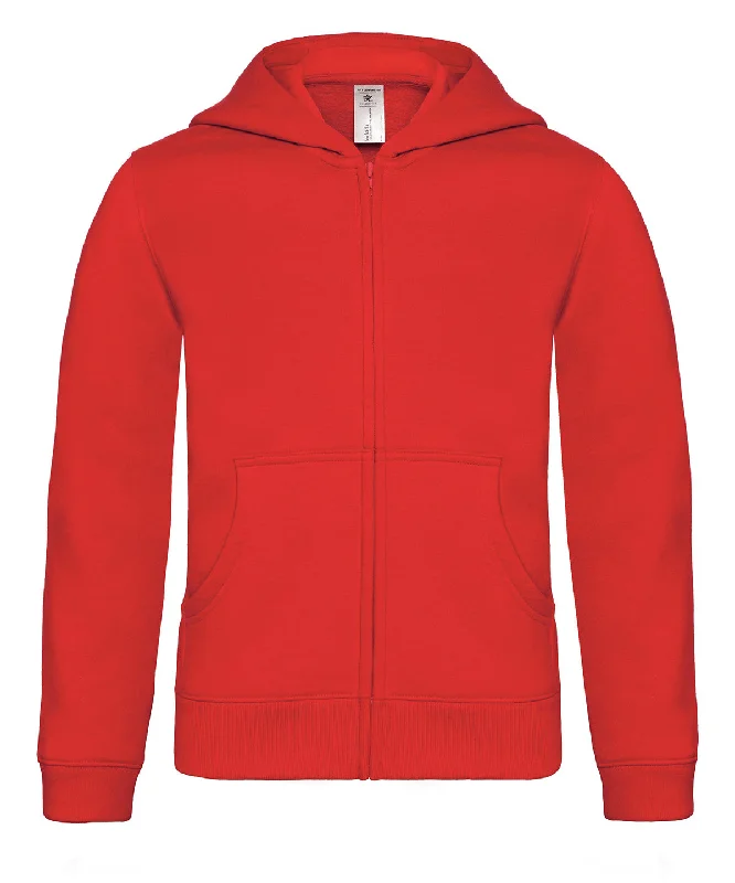 Red - B&C Hooded full-zip /kids