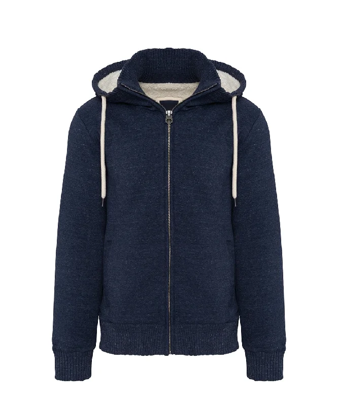 Night Blue Heather - Vintage sherpa-lined fleece jacket