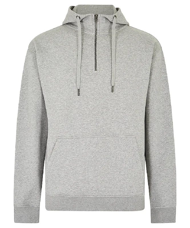 Heather Grey - Regular fit 1/4 zip hoodie