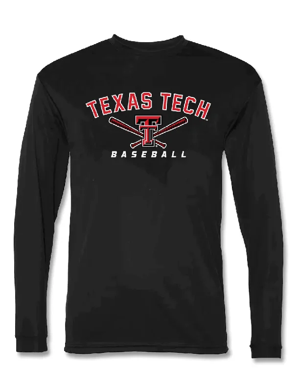 Texas Tech Baseball "Cross Bars" Athletic Fabric Long Sleeve Shirt