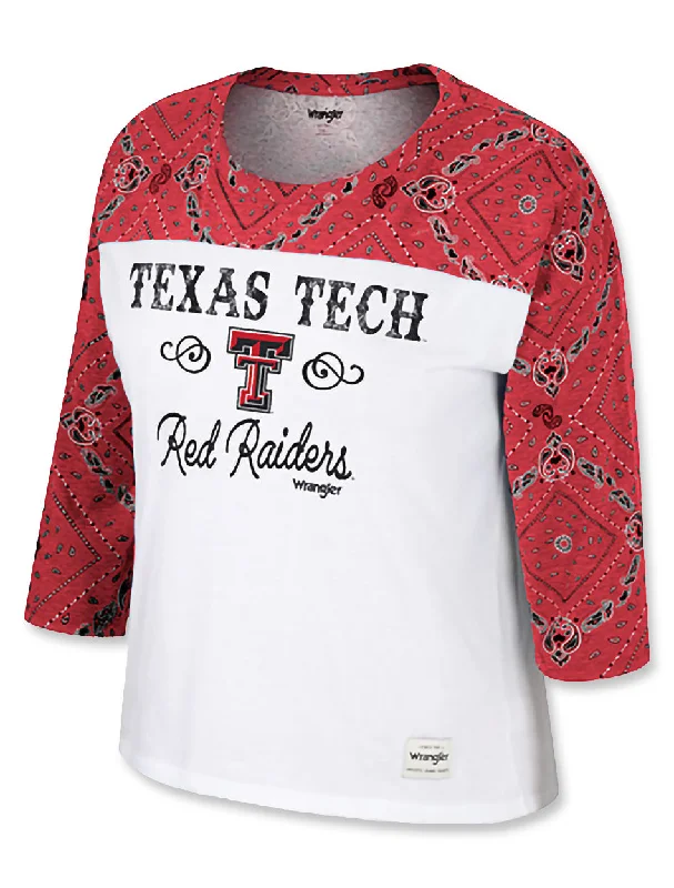 *Arena Texas Tech Wrangler "Barrel Race" WOMEN'S 3/4 Sleeve Shirt