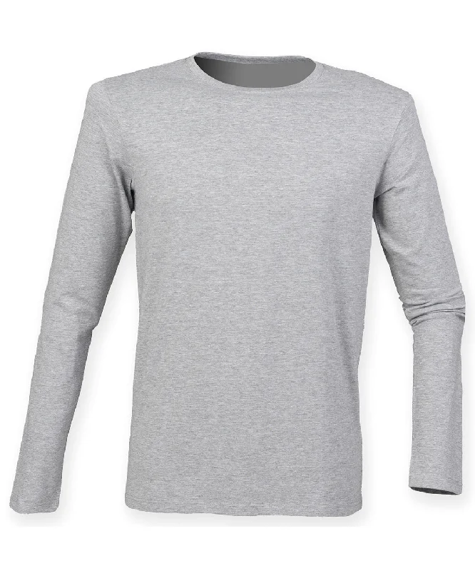 Heather Grey - Feel good long sleeved stretch t-shirt