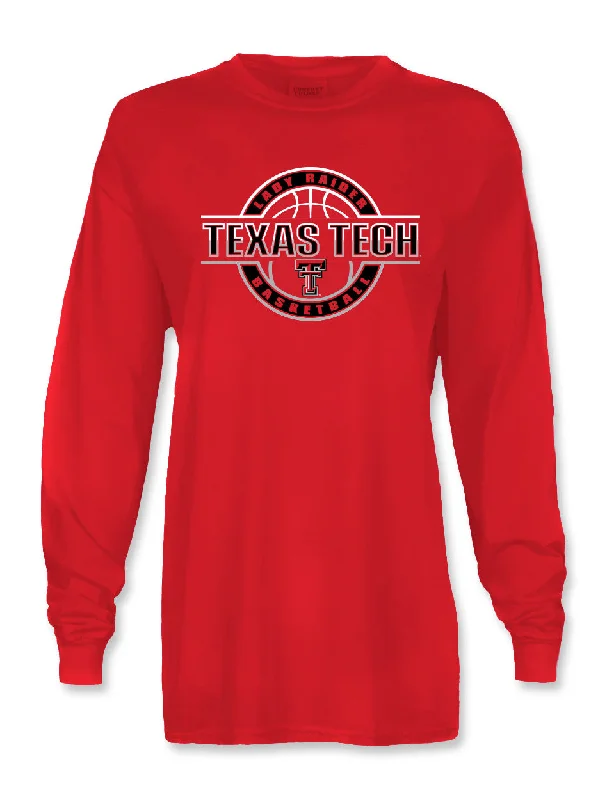 Texas Tech Lady Raiders "Embossed" Basketball RED Performance Long Sleeve