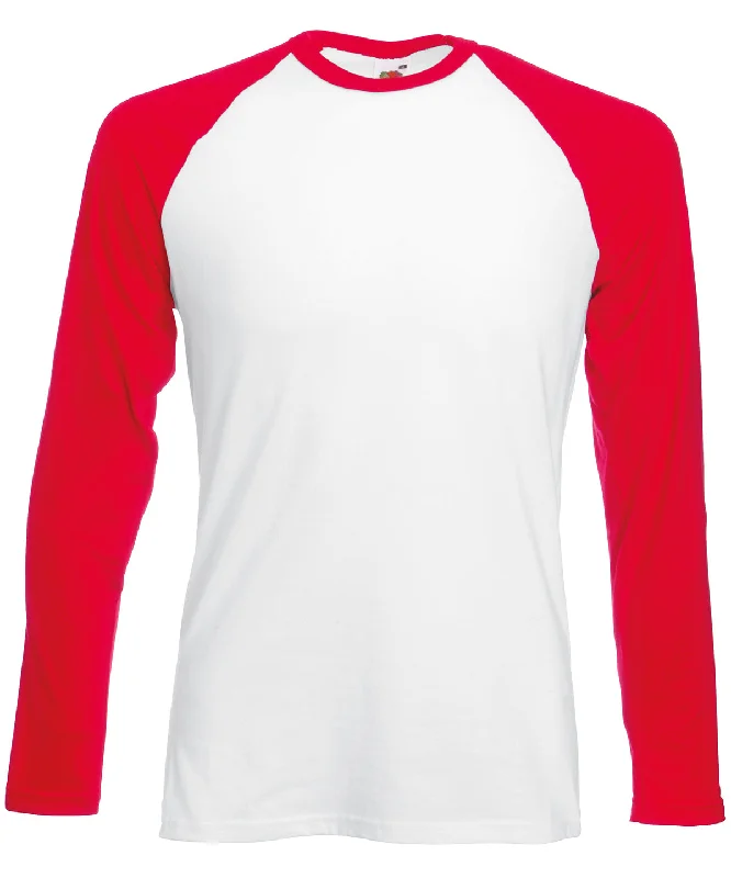 White/Red* - Long sleeve baseball T