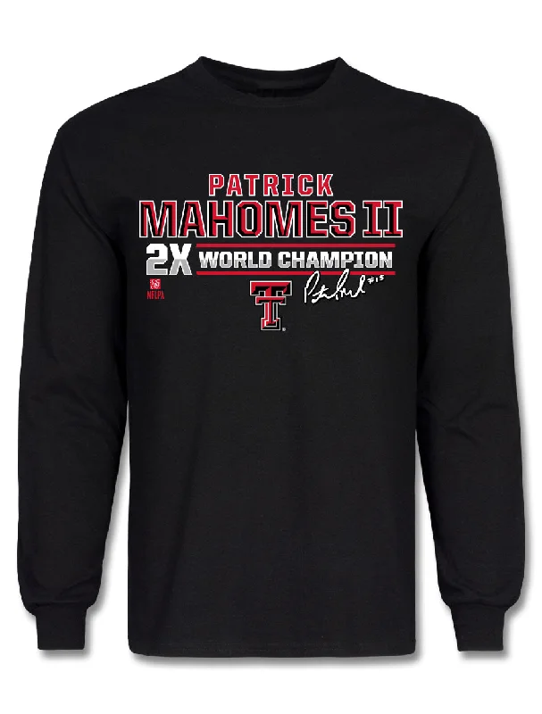 Texas Tech Mahomes "2x Champ Block" Black Long Sleeve