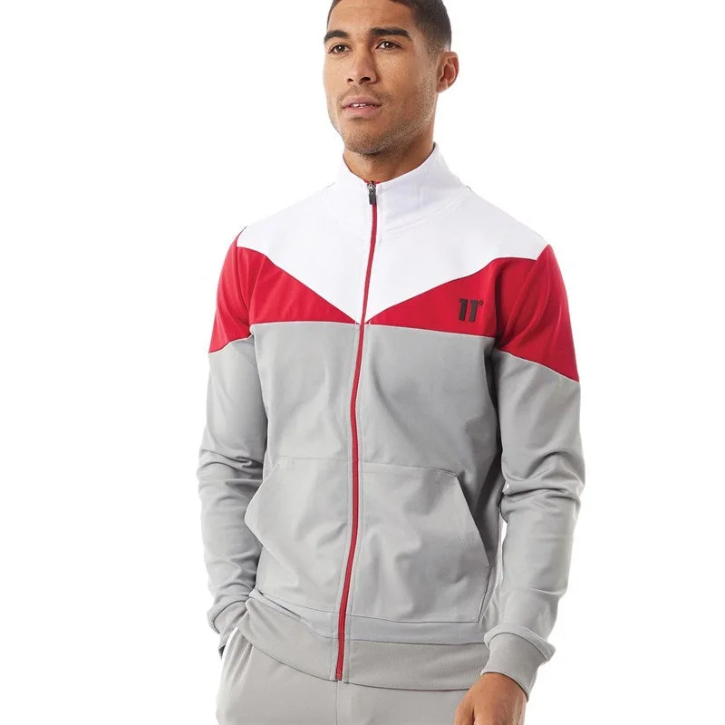 11 Degrees Mens Cut And Sew Poly Track Top Hoodie