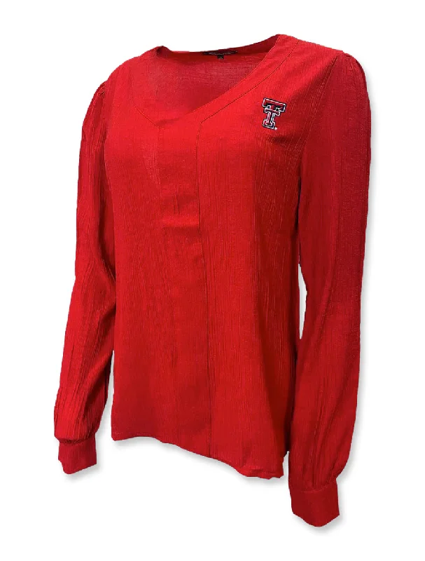 Texas Tech Double T "Mallorca" Long Sleeve Blouse