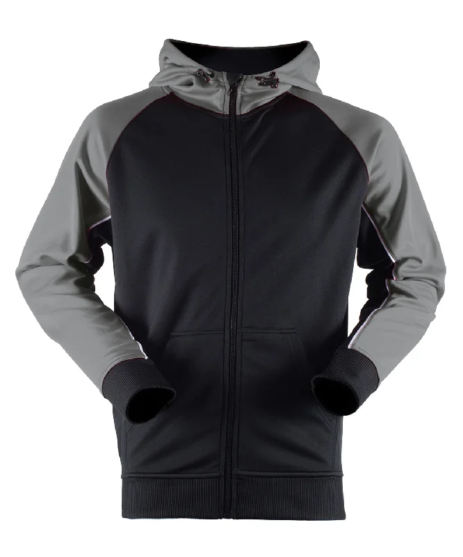 Black/Gun Metal Grey/White - Panelled sports hoodie