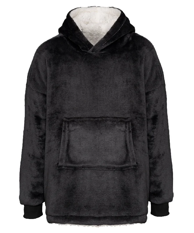 Black - The Kids Ribbon oversized cosy reversible sherpa hoodie