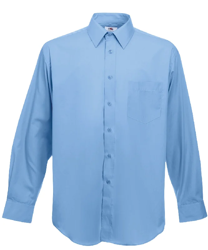 Mid Blue - Poplin long sleeve shirt