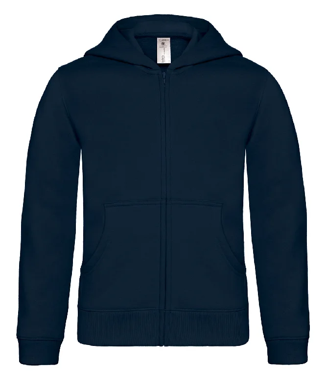 Navy - B&C Hooded full-zip /kids