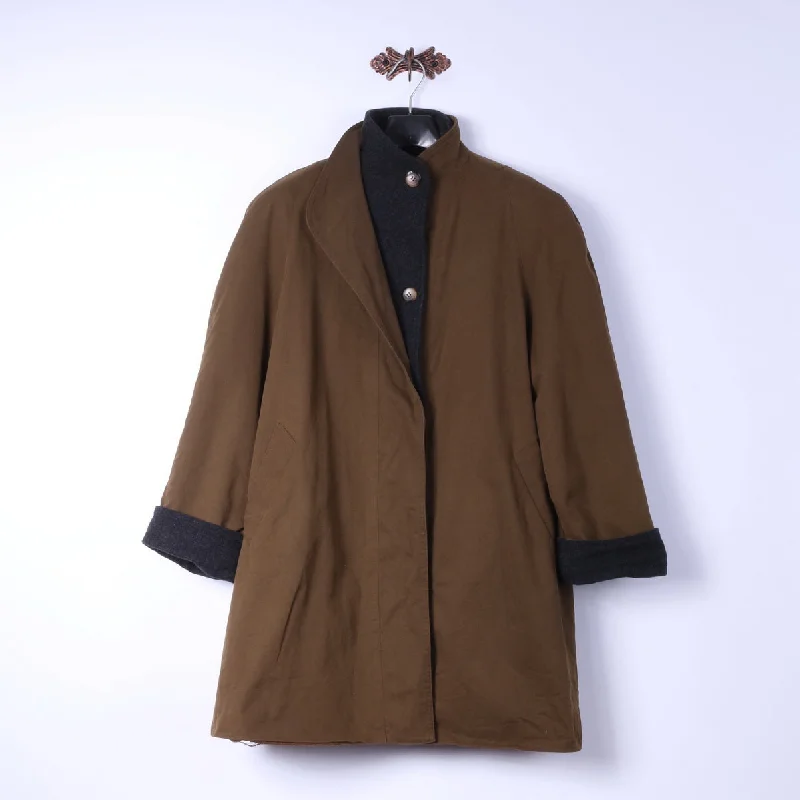 MILO Coats Womens 44 XXL Coat Brown Cotton Fleece Lined Shoulder Pads Classic