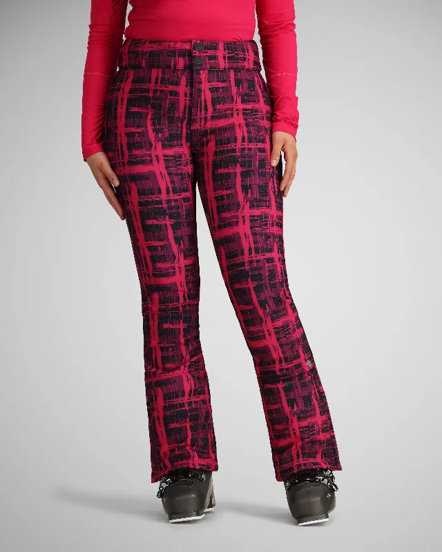 Printed Bond Pant | Pink Plaid