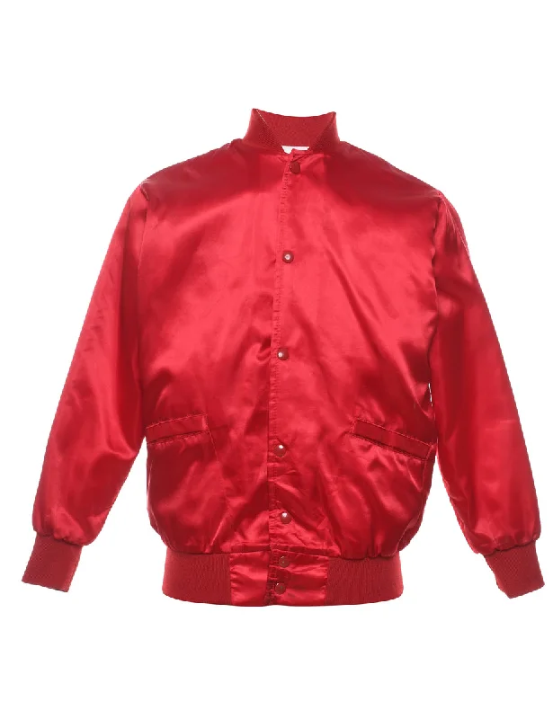 Windless Red Shiny Bomber Jacket - S