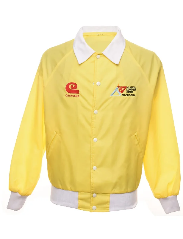 Yellow & White Two-Tone Summer Games Nylon Jacket - M