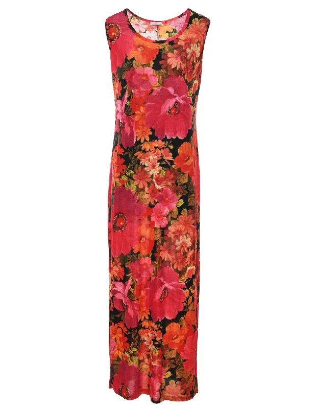 Floral Print Maxi Dress - M