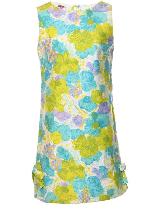 Floral Print Mini Dress - M