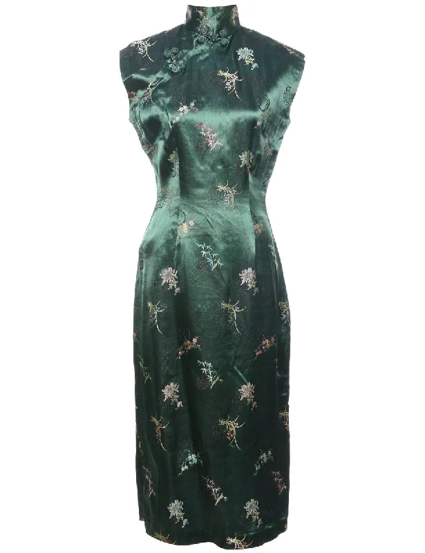 Jacquard Floral Pattern Dress - M