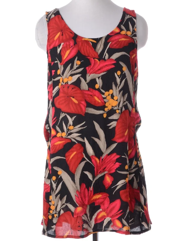 Label Floral Short Dress