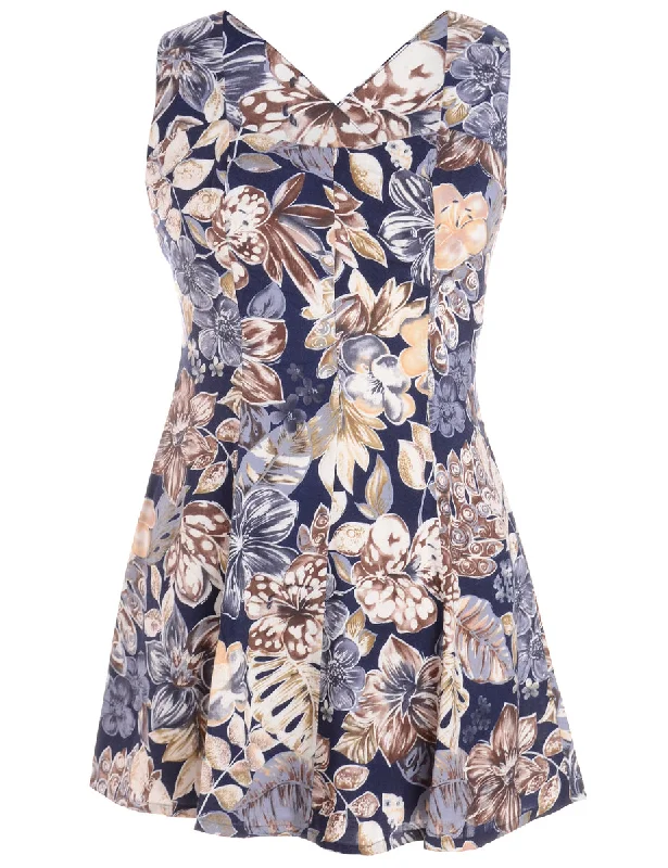 Label Floral Short Dress