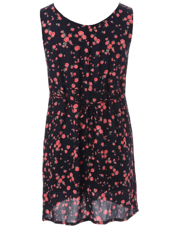 Label Floral Short Dress