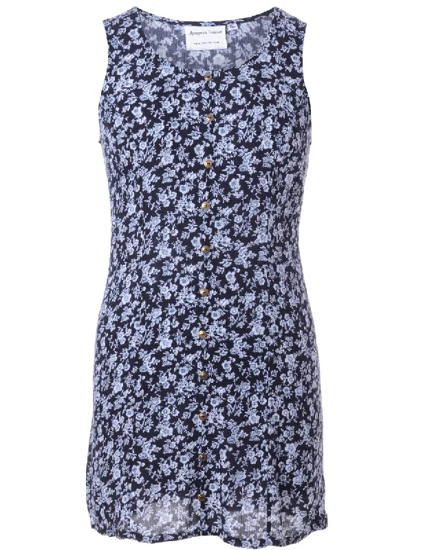 Label Floral Short Dress