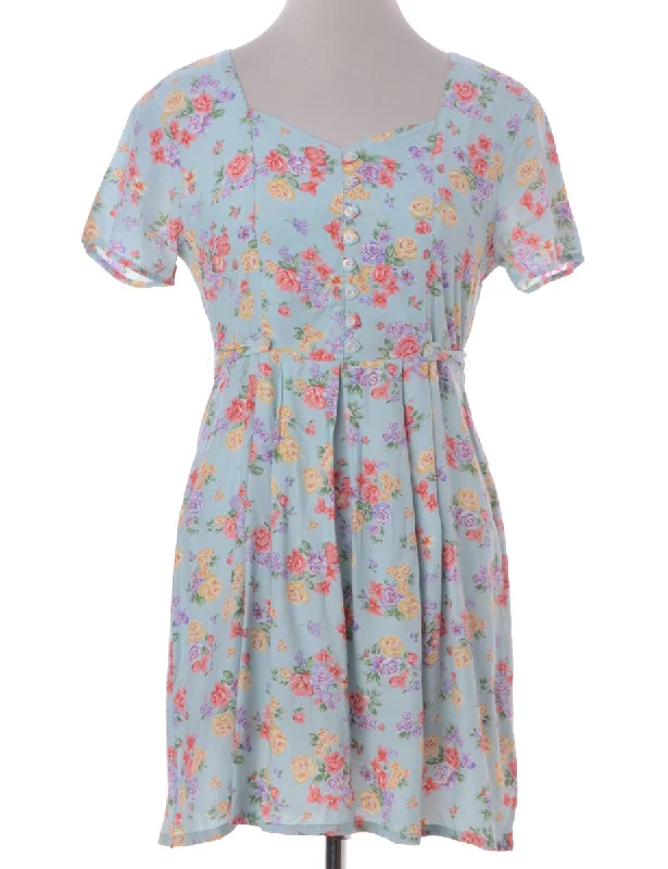 Label Floral Short Dress