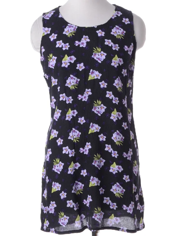 Label Floral Short Dress