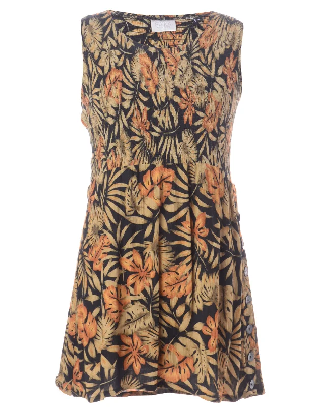 Label Foliage Short Dress