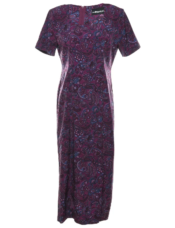 Paisley Print Maxi Dress - M