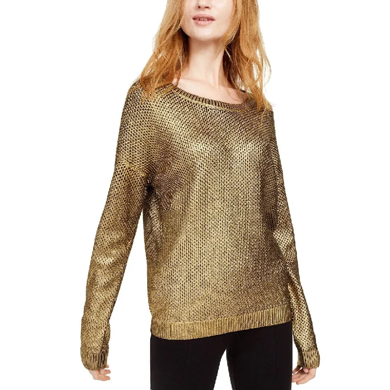 INC International Concepts Women's Metallic Sweater Gold Size S - Small