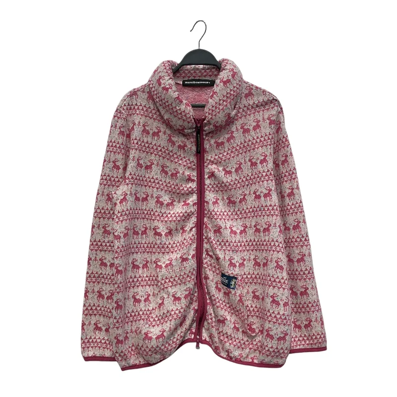 mercibeaucoup，/Deer Print Double Zip Parka Sweater/3