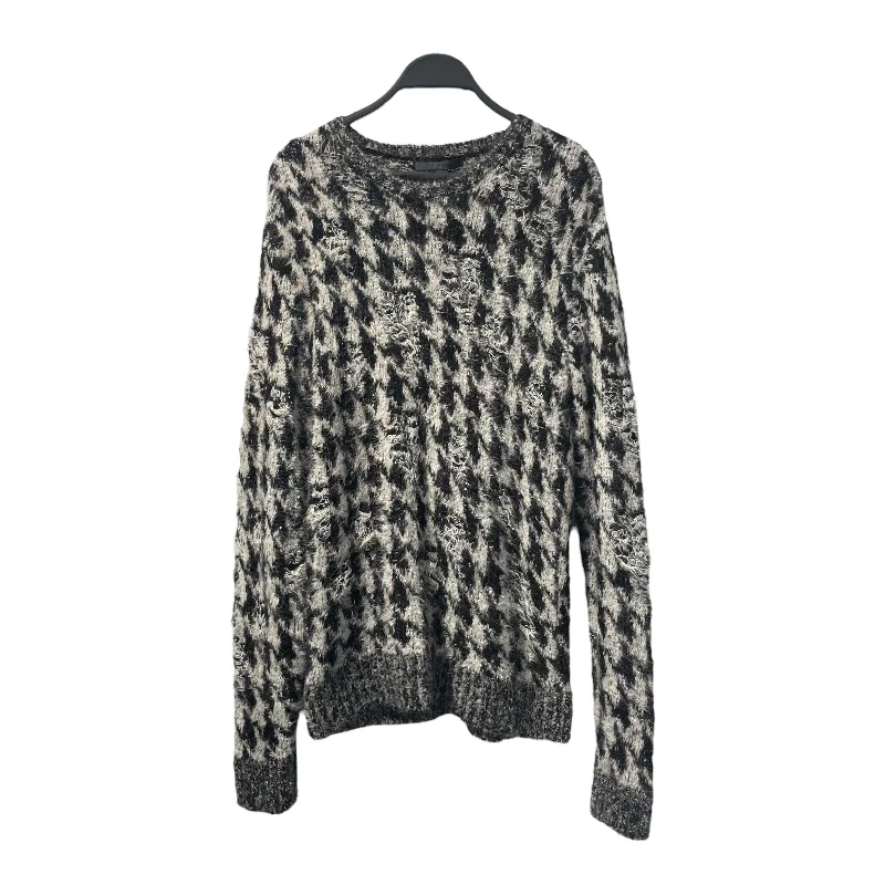 JOHN VARVATOS/Sweater/XS/All Over Print/Wool/MLT/WHITE,BLACK & GREY SWEATER