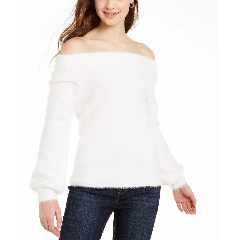 Almost Famous Juniors' Off-The-Shoulder Sweater Natural Size Small