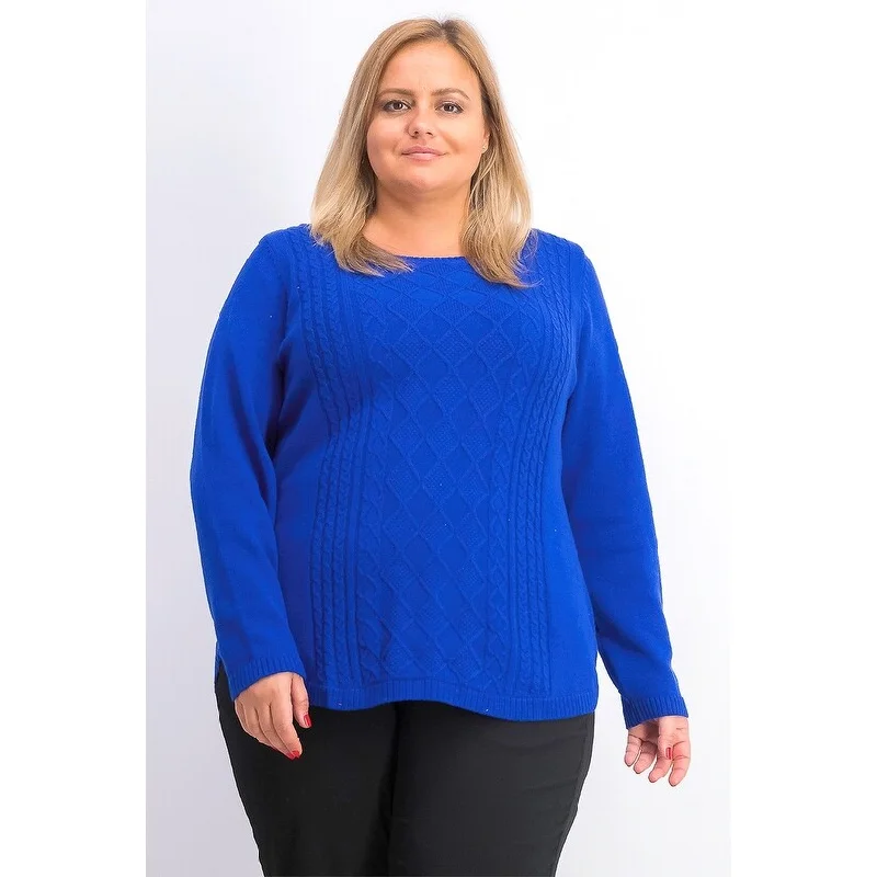 Charter Club Women's Plus Size Cable-Knit Sweater Blue Size 3X