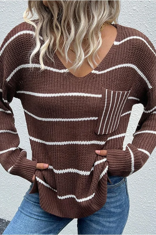 LOOSE FIT STRIPE KNITTED SWEATER